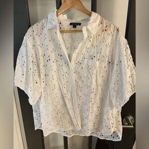 J Crew Plus Size puff sleeve cotton shirt, size 22